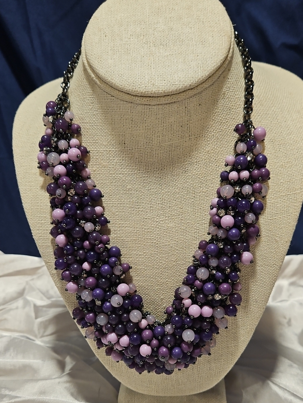 Purple Statement Beaded Necklace - Women Jewelry